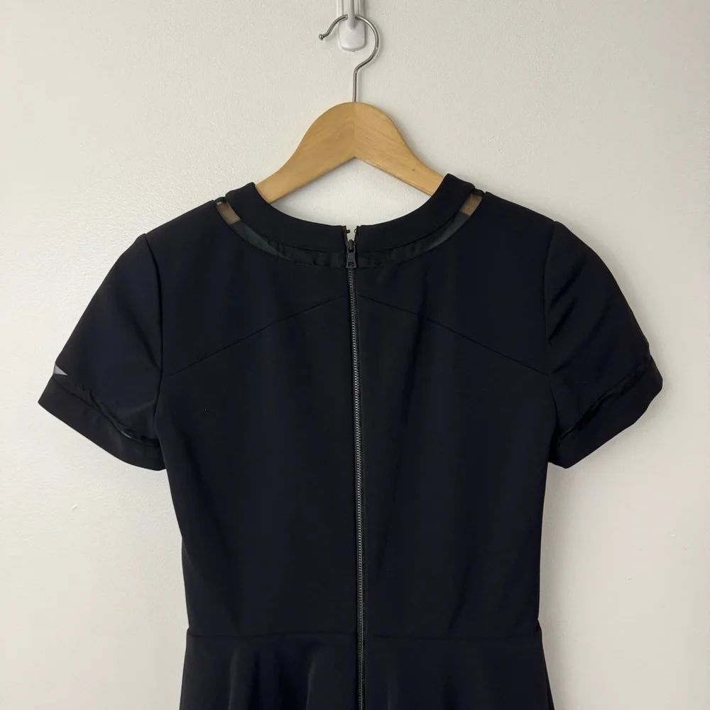 Alice + Olivia Frances Flared Mini Dress Size 4 Black - Picture 6 of 13